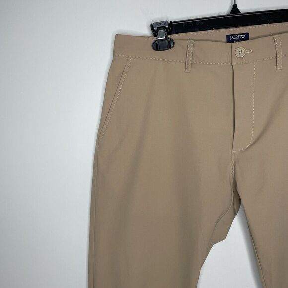 J.CREW Tech Pant Men 33 x 30 Slim Lightweight Khaki Tan Performance AA712 - Picture 3 of 16